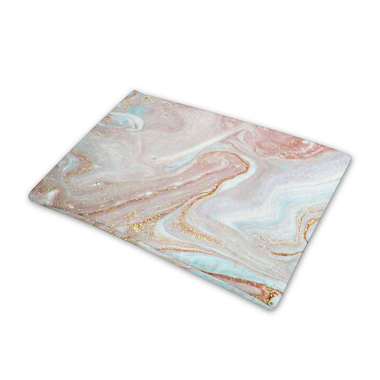 Pink Gold Liquid Marble Print Pet Cooling Mat Cover