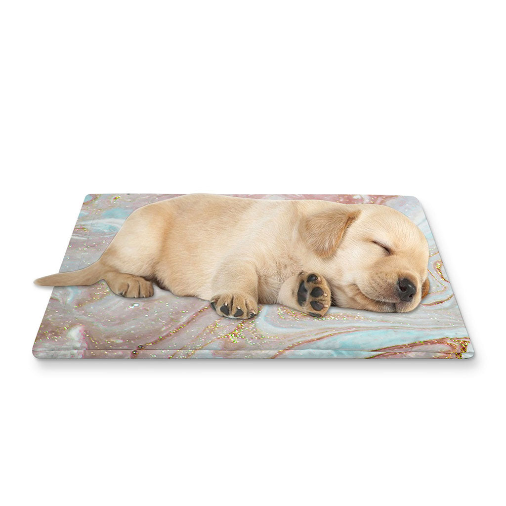 Pink Gold Liquid Marble Print Pet Cooling Mat Cover