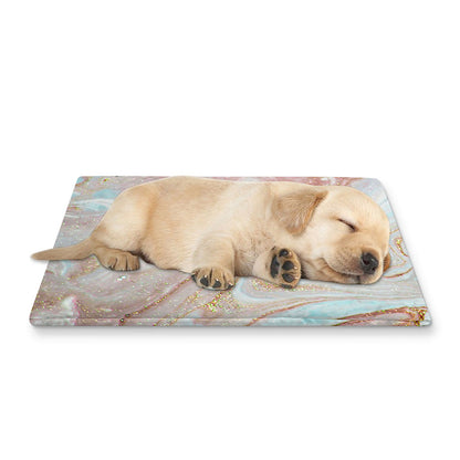 Pink Gold Liquid Marble Print Pet Cooling Mat Cover