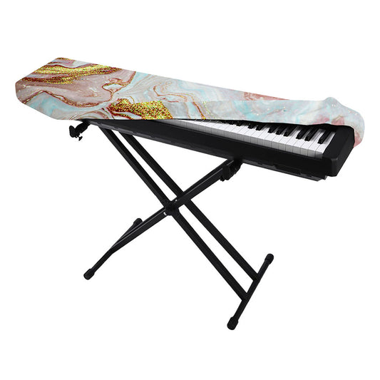 Pink Gold Liquid Marble Print Piano Keyboard Cover