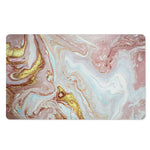 Pink Gold Liquid Marble Print Polyester Doormat