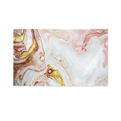 Pink Gold Liquid Marble Print Polyester Flag