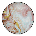 Pink Gold Liquid Marble Print Round Floor Mat