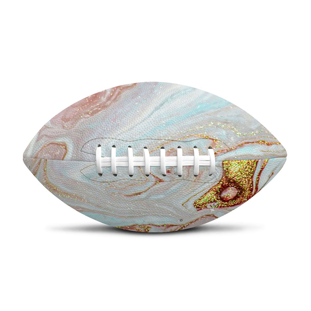 Pink Gold Liquid Marble Print Rugby Ball