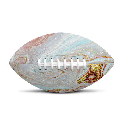 Pink Gold Liquid Marble Print Rugby Ball