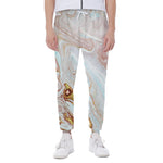 Pink Gold Liquid Marble Print Scuba Joggers