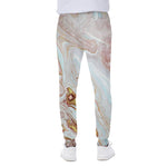 Pink Gold Liquid Marble Print Scuba Joggers