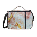 Pink Gold Liquid Marble Print Shoulder Strap Bible Bag