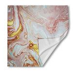 Pink Gold Liquid Marble Print Silk Bandana