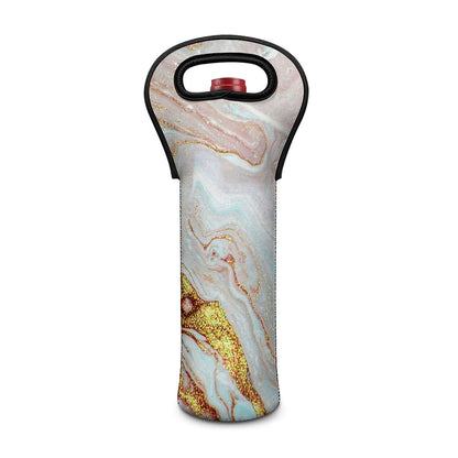 Pink Gold Liquid Marble Print Single Neoprene Wine Tote