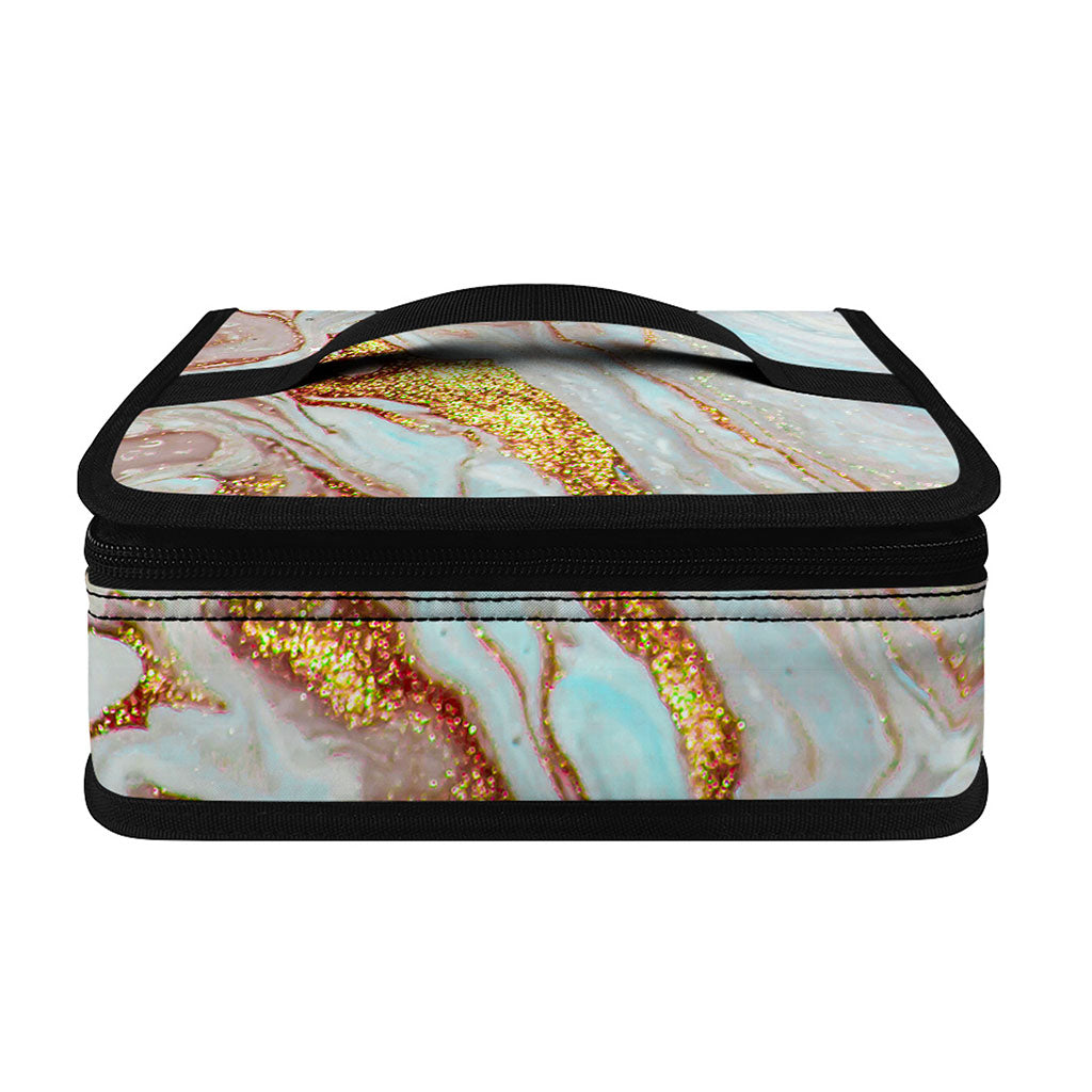 Pink Gold Liquid Marble Print Small Lunch Bag