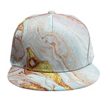 Pink Gold Liquid Marble Print Snapback Cap