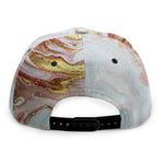 Pink Gold Liquid Marble Print Snapback Cap