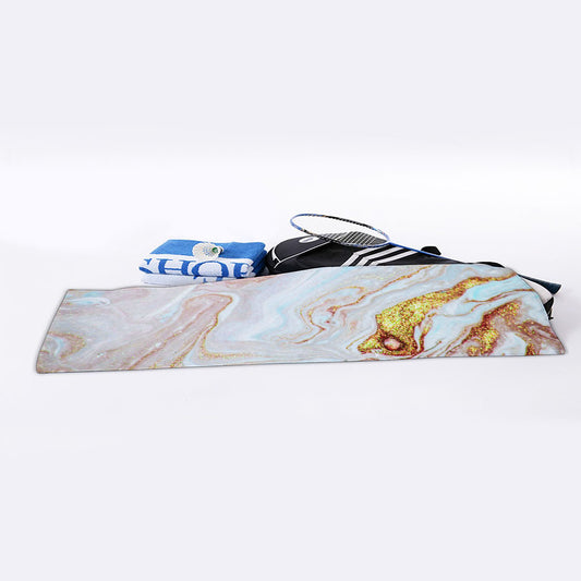 Pink Gold Liquid Marble Print Sports Towel