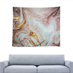 Pink Gold Liquid Marble Print Tapestry