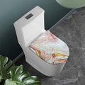 Pink Gold Liquid Marble Print Toilet Lid Cover