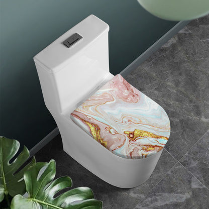 Pink Gold Liquid Marble Print Toilet Lid Cover