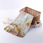 Pink Gold Liquid Marble Print Towel