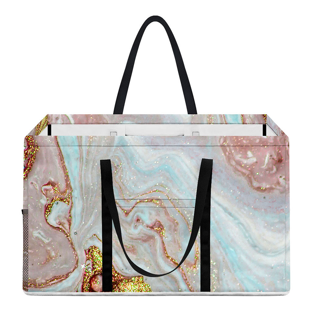 Pink Gold Liquid Marble Print Utility Tote Bag