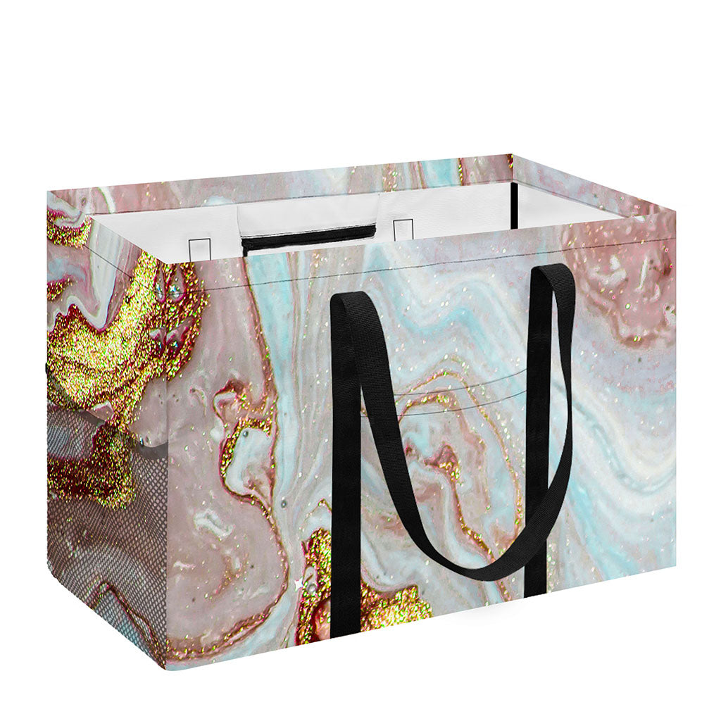 Pink Gold Liquid Marble Print Utility Tote Bag