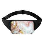 Pink Gold Liquid Marble Print Waist Bag