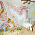 Pink Gold Liquid Marble Print Wall Sticker