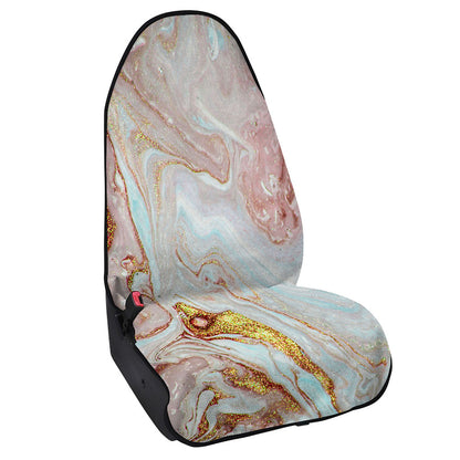 Pink Gold Liquid Marble Print Waterproof Car Seat Cover