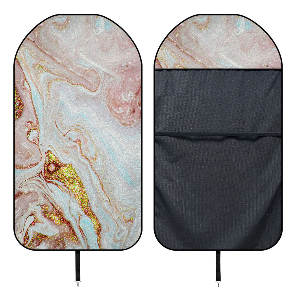 Pink Gold Liquid Marble Print Waterproof Car Seat Cover