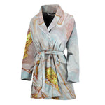 Pink Gold Liquid Marble Print Women's Bathrobe