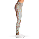 Pink Gold Liquid Marble Print Women's Leggings