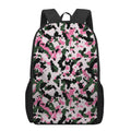 Pink Green And Black Camouflage Print 17 Inch Backpack