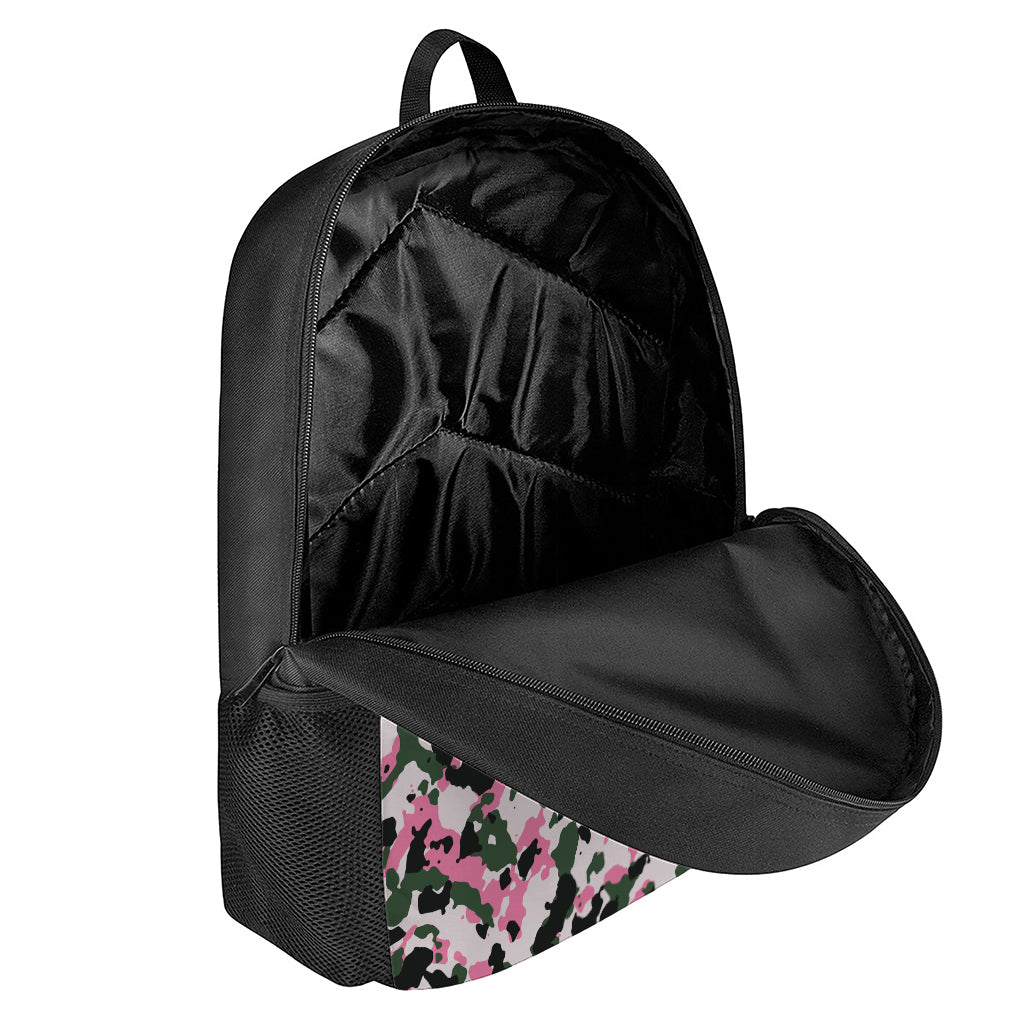 Pink Green And Black Camouflage Print 17 Inch Backpack