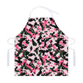 Pink Green And Black Camouflage Print Adjustable Apron
