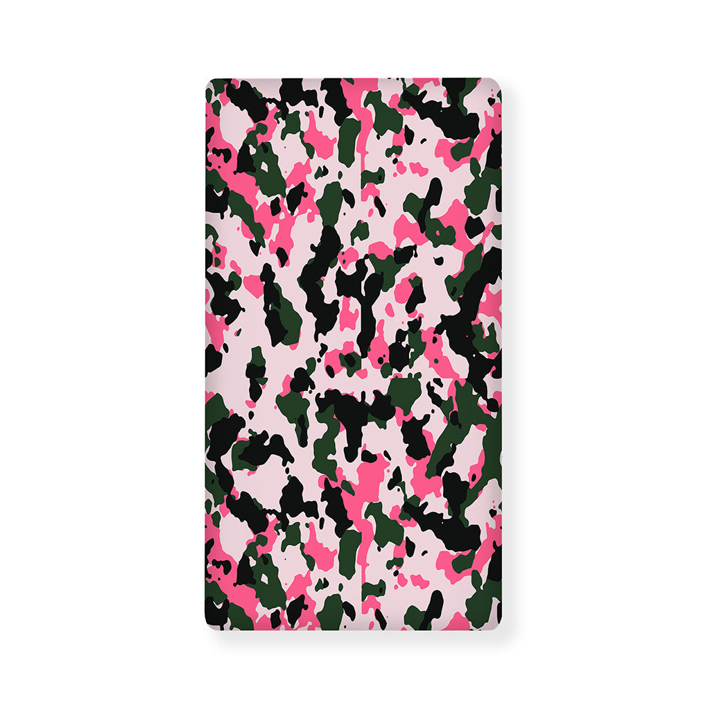 Pink Green And Black Camouflage Print Baby Crib Sheet