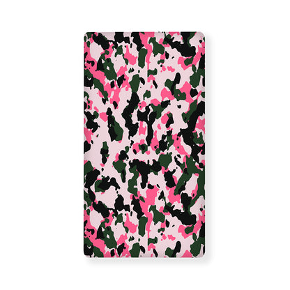 Pink Green And Black Camouflage Print Baby Crib Sheet