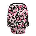 Pink Green And Black Camouflage Print Baby Seat Cover