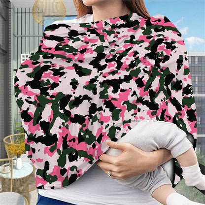Pink Green And Black Camouflage Print Baby Seat Cover