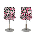 Pink Green And Black Camouflage Print Bar Stool Covers