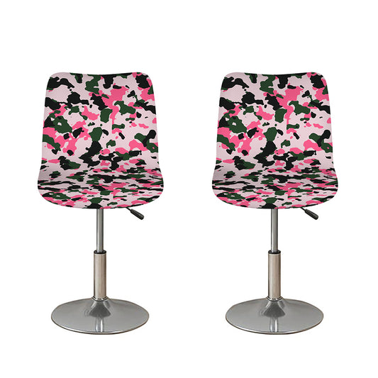 Pink Green And Black Camouflage Print Bar Stool Covers