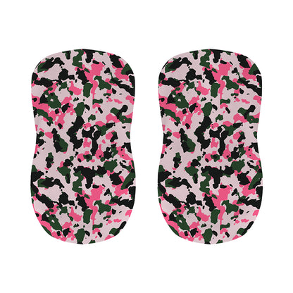 Pink Green And Black Camouflage Print Bar Stool Covers