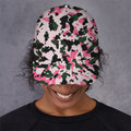 Pink Green And Black Camouflage Print Baseball Cap