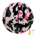 Pink Green And Black Camouflage Print Basketball