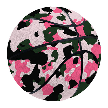 Pink Green And Black Camouflage Print Basketball