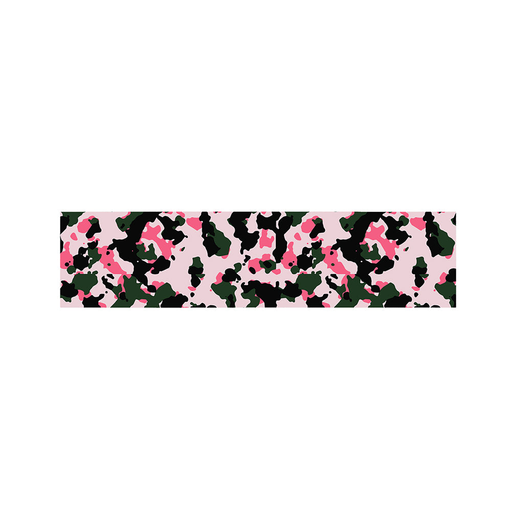 Pink Green And Black Camouflage Print Bed Runner