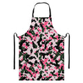 Pink Green And Black Camouflage Print Bib Apron With Pocket