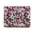 Pink Green And Black Camouflage Print Bifold Wallet