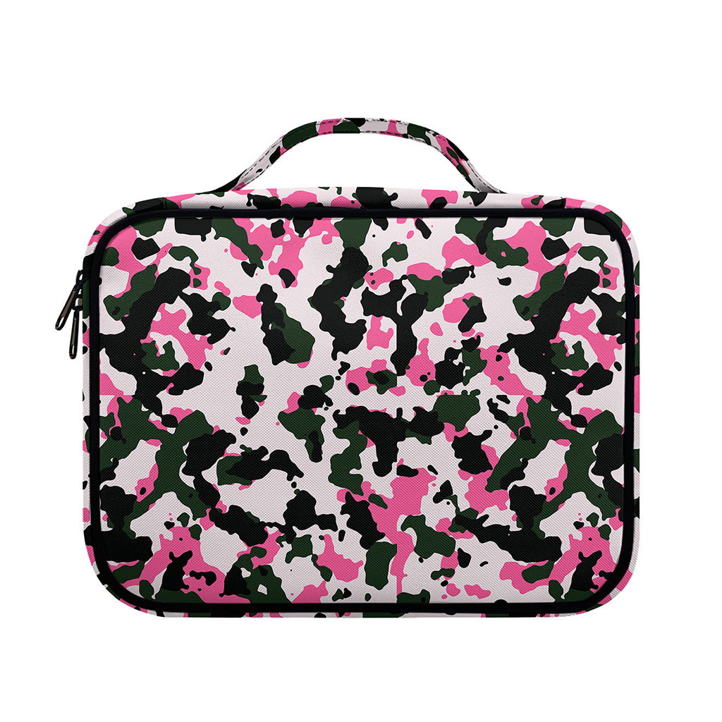 Pink Green And Black Camouflage Print Briefcase Bible Bag