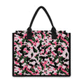 Pink Green And Black Camouflage Print Canvas Tote Bag