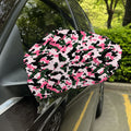 Pink Green And Black Camouflage Print Car Side Mirror Covers