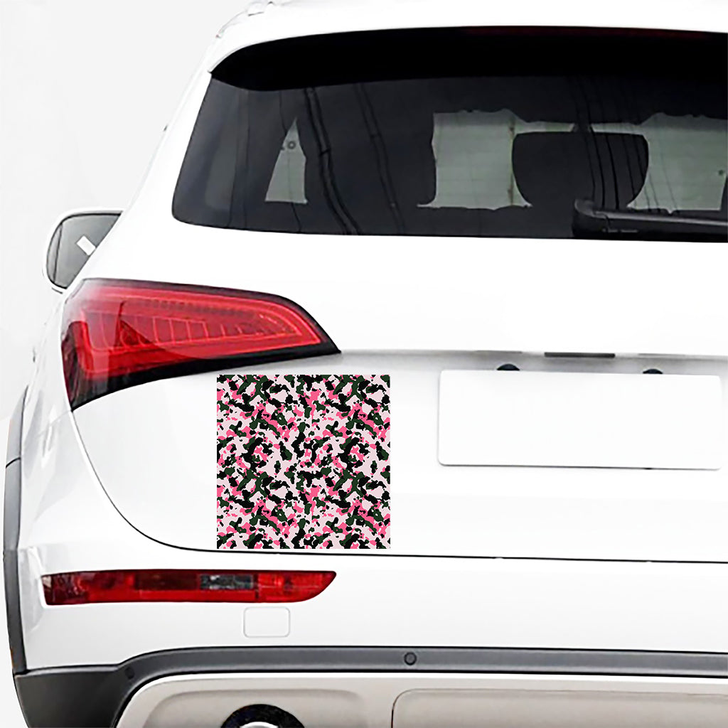 Pink Green And Black Camouflage Print Car Sticker
